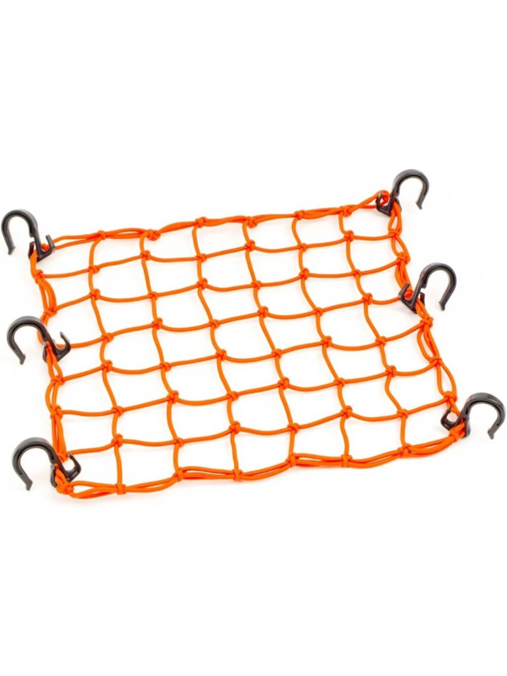 Orange 15"x15" Cargo Net with 6 Adjustable Hooks & Durable 2"x2" Mesh for Secure